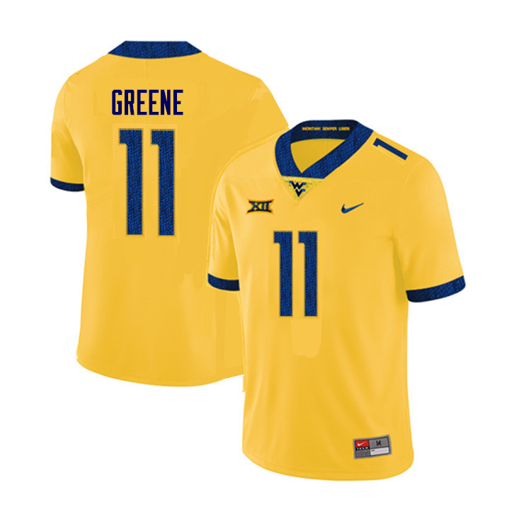 Men #11 Garrett Greene West Virginia Mountaineers College Football Jerseys Sale-Yellow